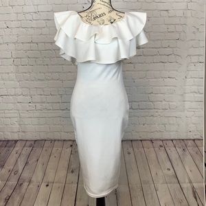 White Peplum Top Dress